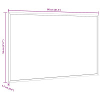 Produktbild för Griffeltavla med massiv fururam svart 80x55 cm