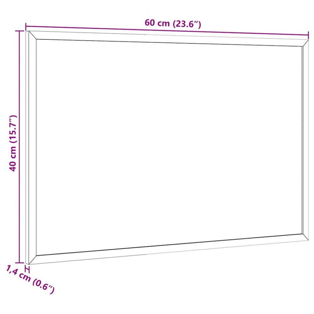 Produktbild för Korktavla med massiv fururam 60x40 cm