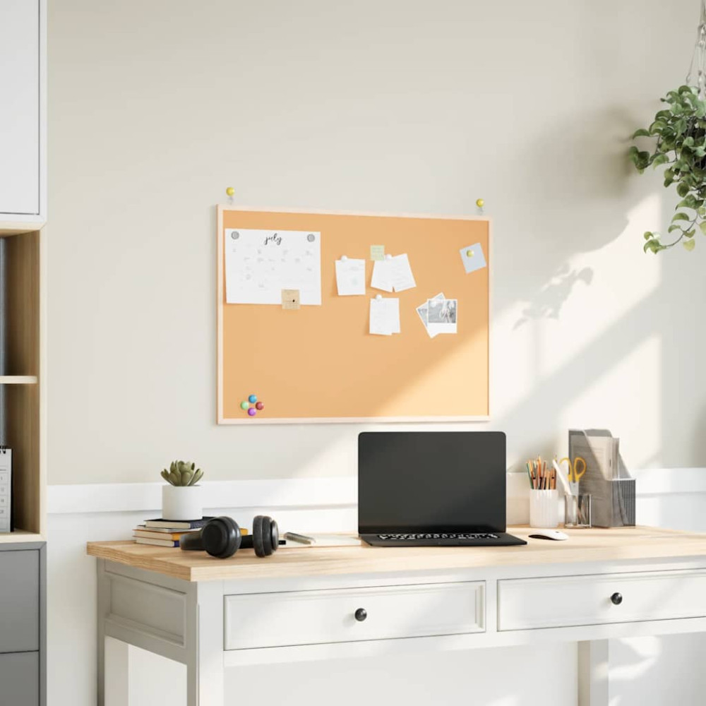 Produktbild för Korktavla med massiv fururam 80x55 cm