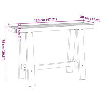 Produktbild för Konsolbord NOAIN A-formade ben 120x30x75 cm massiv furu