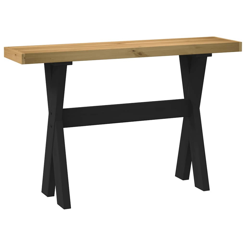 Produktbild för Konsolbord NOAIN X-formade ben 120x30x75 cm massiv furu