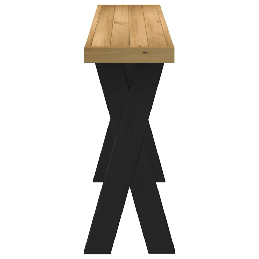 Produktbild för Konsolbord NOAIN X-formade ben 120x30x75 cm massiv furu