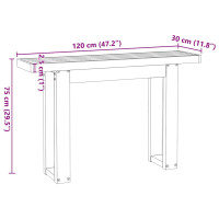 Produktbild för Konsolbord NOAIN U-formade ben 120x30x75 cm massiv furu
