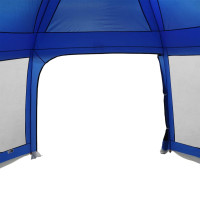 Produktbild för Pooltält med avtagbara gylf- och nätväggar azurblå 512x458 cm