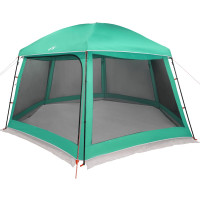 Produktbild för Pooltält med avtagbara gylf- och nätväggar havsgrönt 512x458 cm