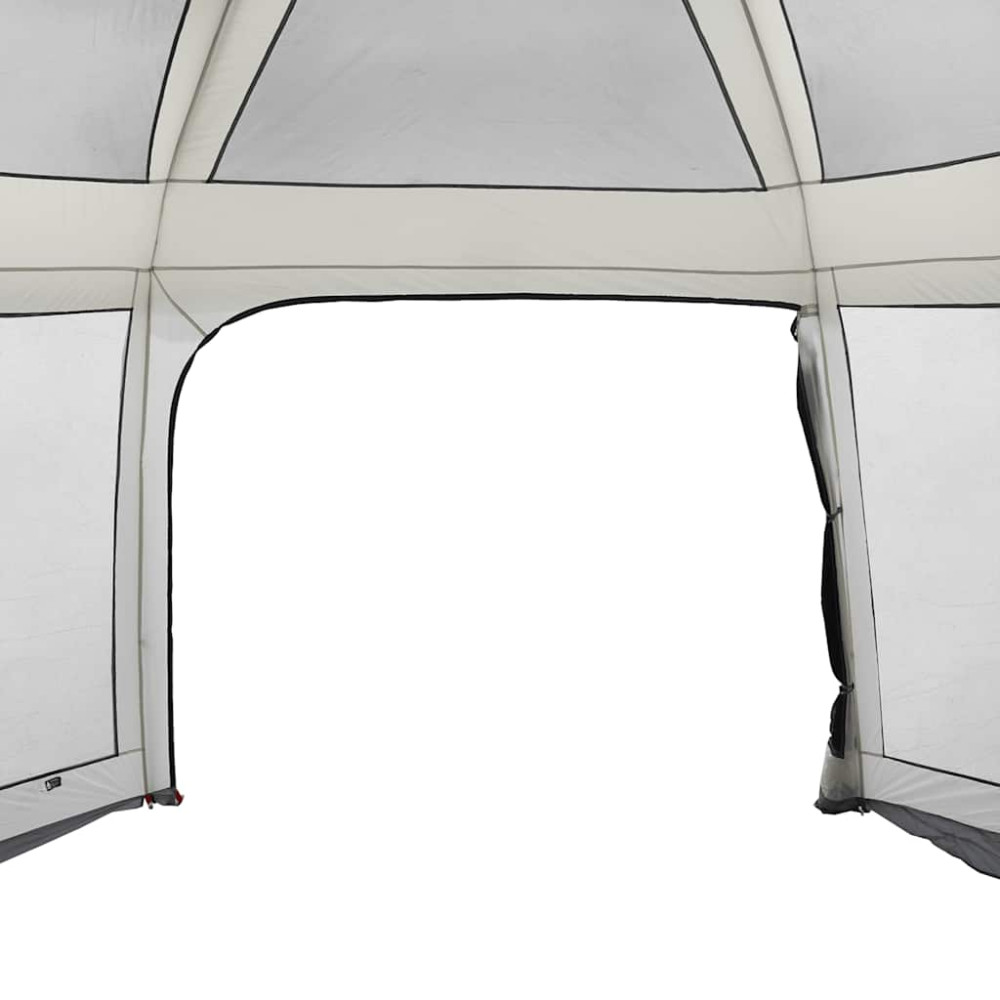 Produktbild för Pooltält med avtagbara gylf och nätväggar grå 512x458 cm