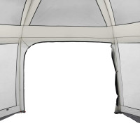 Produktbild för Pooltält med avtagbara gylf och nätväggar grå 512x458 cm
