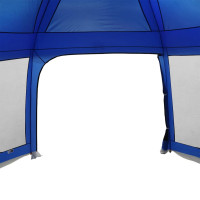 Produktbild för Pooltält med avtagbara gylf- och nätväggar azurblå 618x532 cm