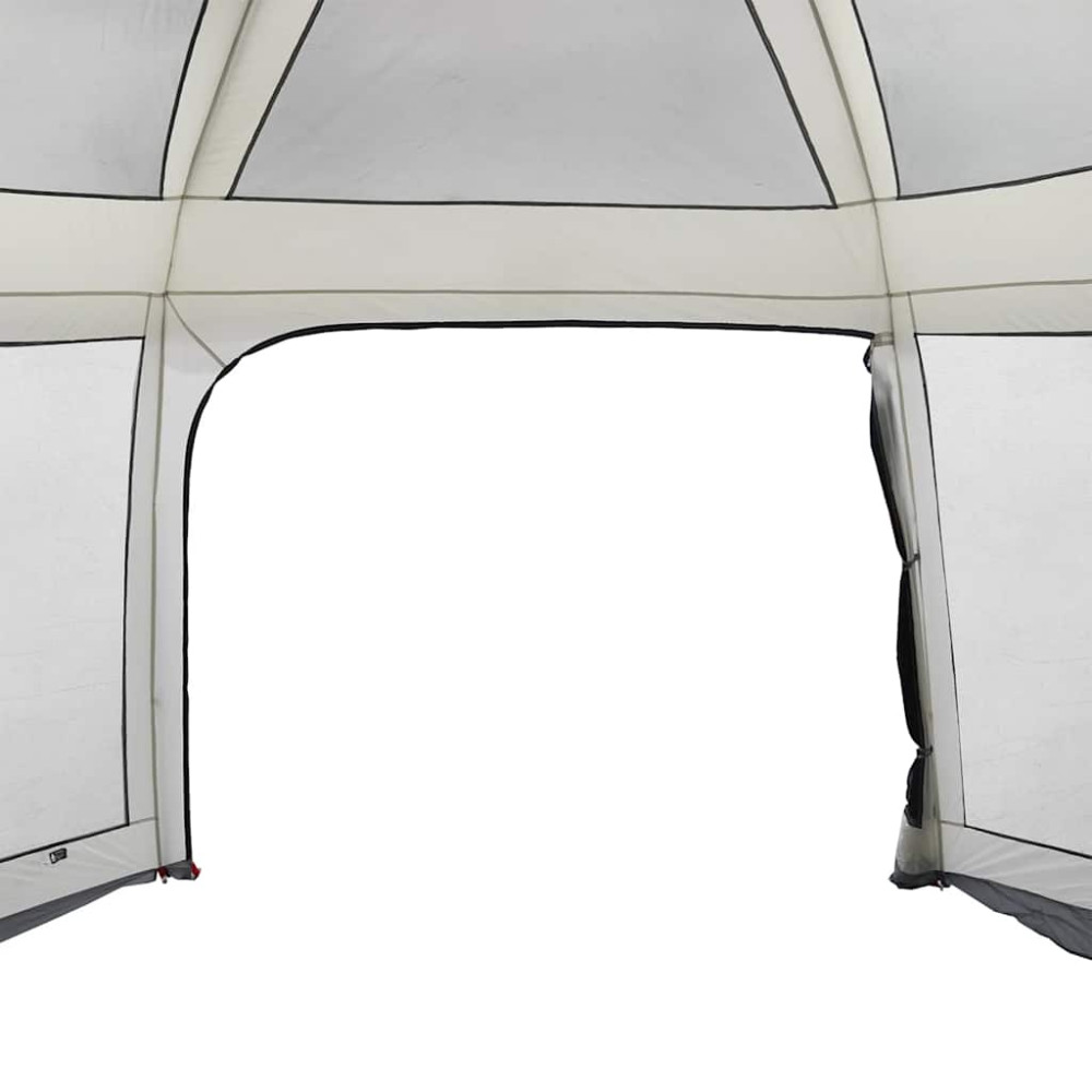 Produktbild för Pooltält med avtagbara gylf och nätväggar grå 618x532 cm