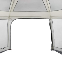 Produktbild för Pooltält med avtagbara gylf och nätväggar grå 618x532 cm