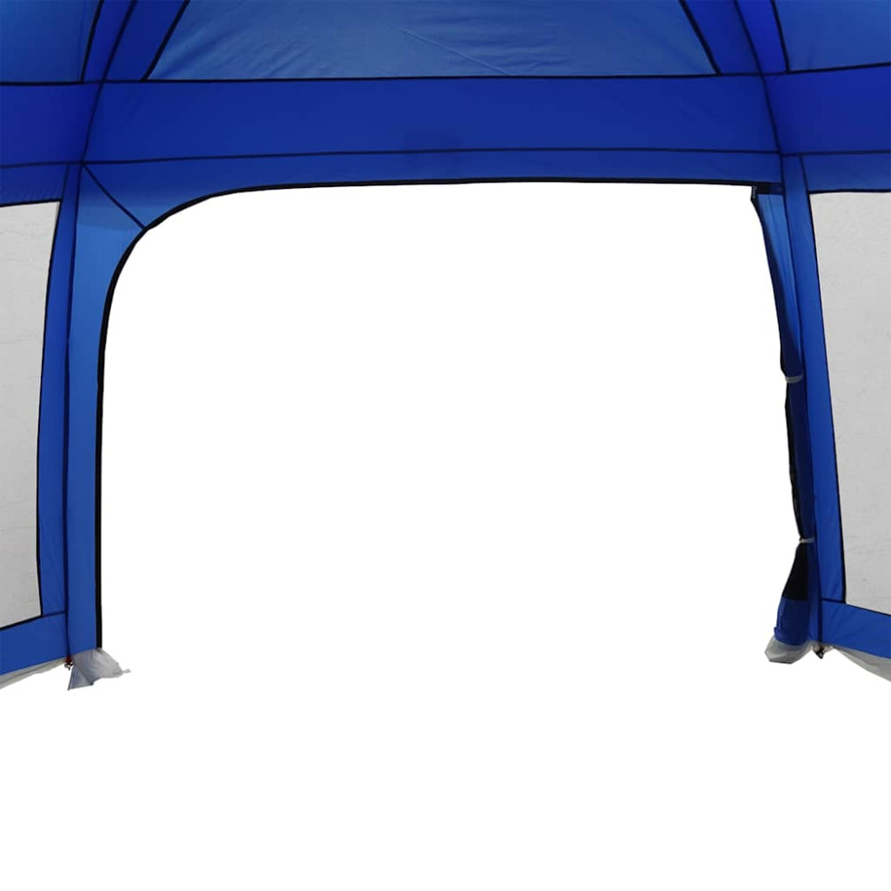 Produktbild för Pooltält med avtagbara gylf- och nätväggar azurblå 670x590 cm