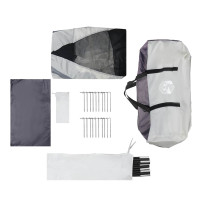 Produktbild för Pooltält med avtagbara gylf- och nätväggar grå 510x510 cm