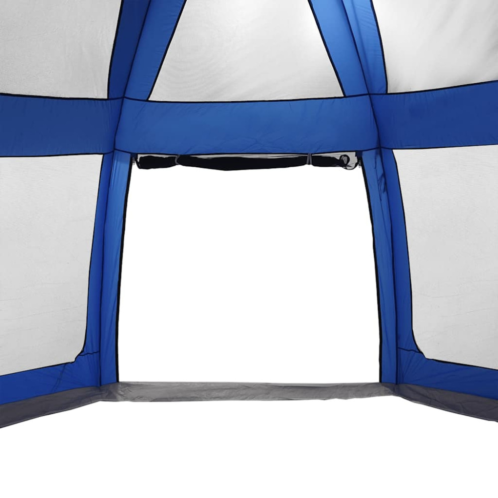 Produktbild för Pooltält med avtagbara gylf- och nätväggar azurblå 612x612 cm