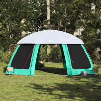 Produktbild för Pooltält med avtagbara gylf- och nätväggar havsgrönt 612x612 cm