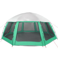 Produktbild för Pooltält med avtagbara gylf- och nätväggar havsgrönt 612x612 cm