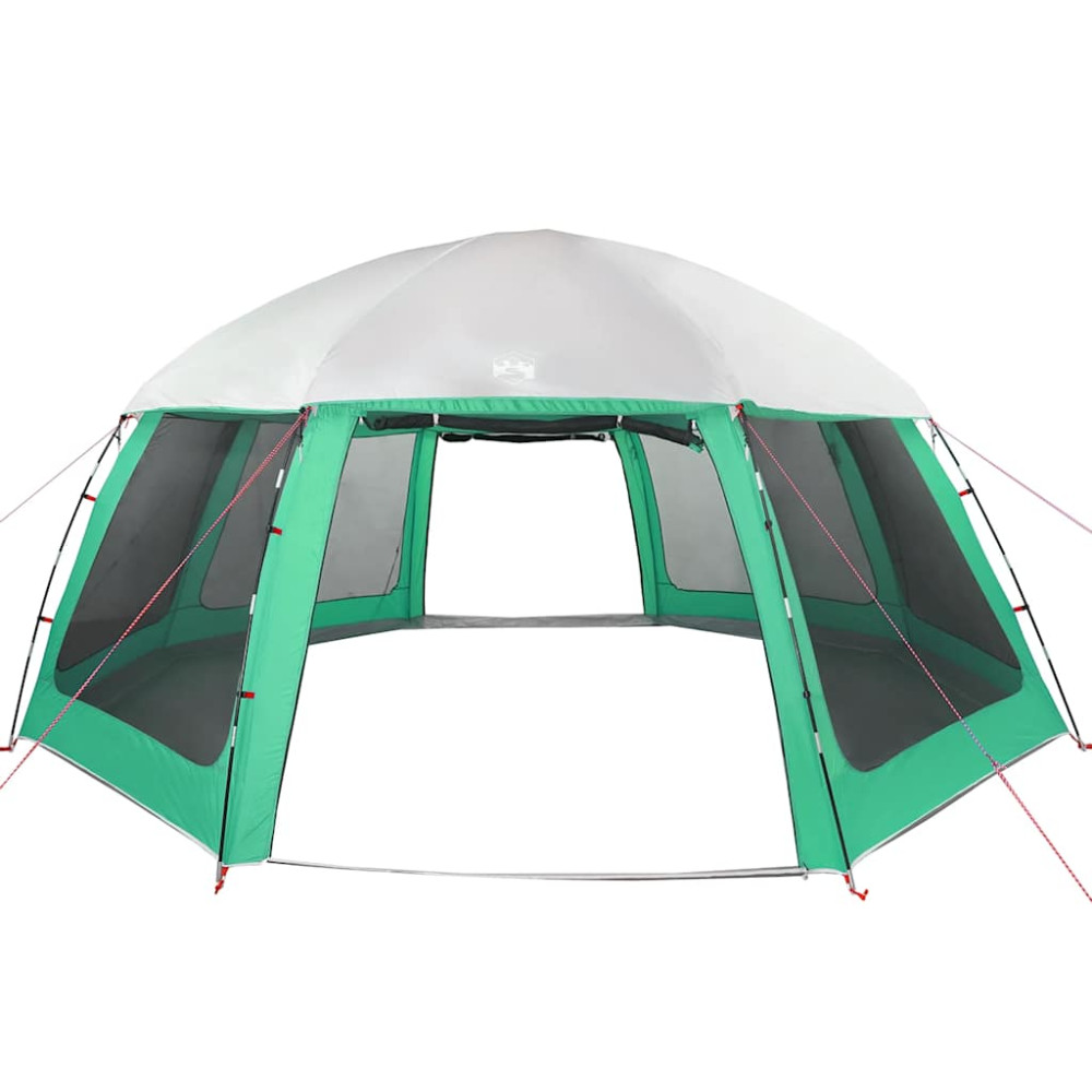 Produktbild för Pooltält med avtagbara gylf- och nätväggar havsgrönt 612x612 cm