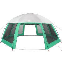 Produktbild för Pooltält med avtagbara gylf- och nätväggar havsgrönt 612x612 cm
