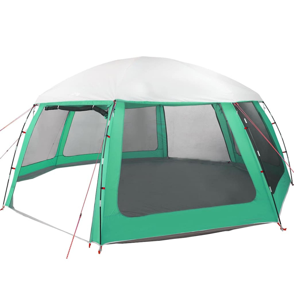 Produktbild för Pooltält med avtagbara gylf- och nätväggar havsgrönt 612x612 cm