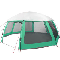 Produktbild för Pooltält med avtagbara gylf- och nätväggar havsgrönt 612x612 cm