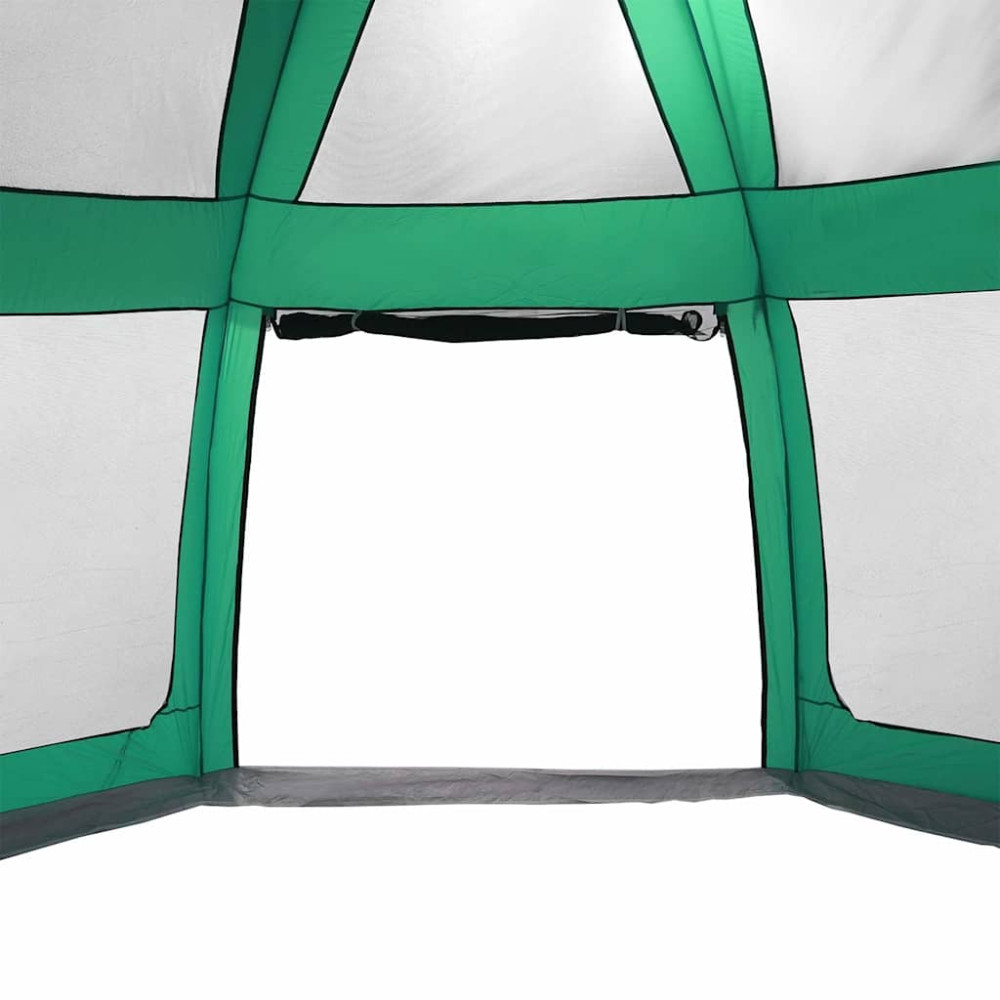 Produktbild för Pooltält med avtagbara gylf- och nätväggar havsgrönt 612x612 cm