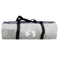 Produktbild för Pooltält med avtagbara gylf- och nätväggar grå 612x612 cm
