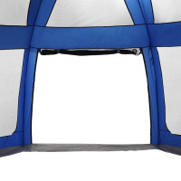 Produktbild för Pooltält med avtagbara gylf- och nätväggar azurblå 690x690 cm