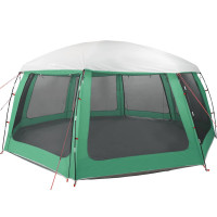 Produktbild för Pooltält med avtagbara gylf- och nätväggar havsgrönt 690x690 cm