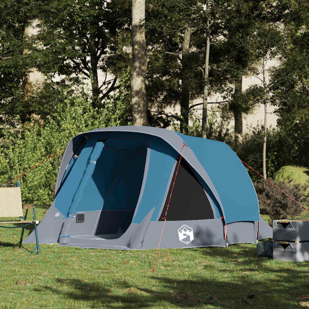 Produktbild för Campingtält 4 personer blå vattentätt