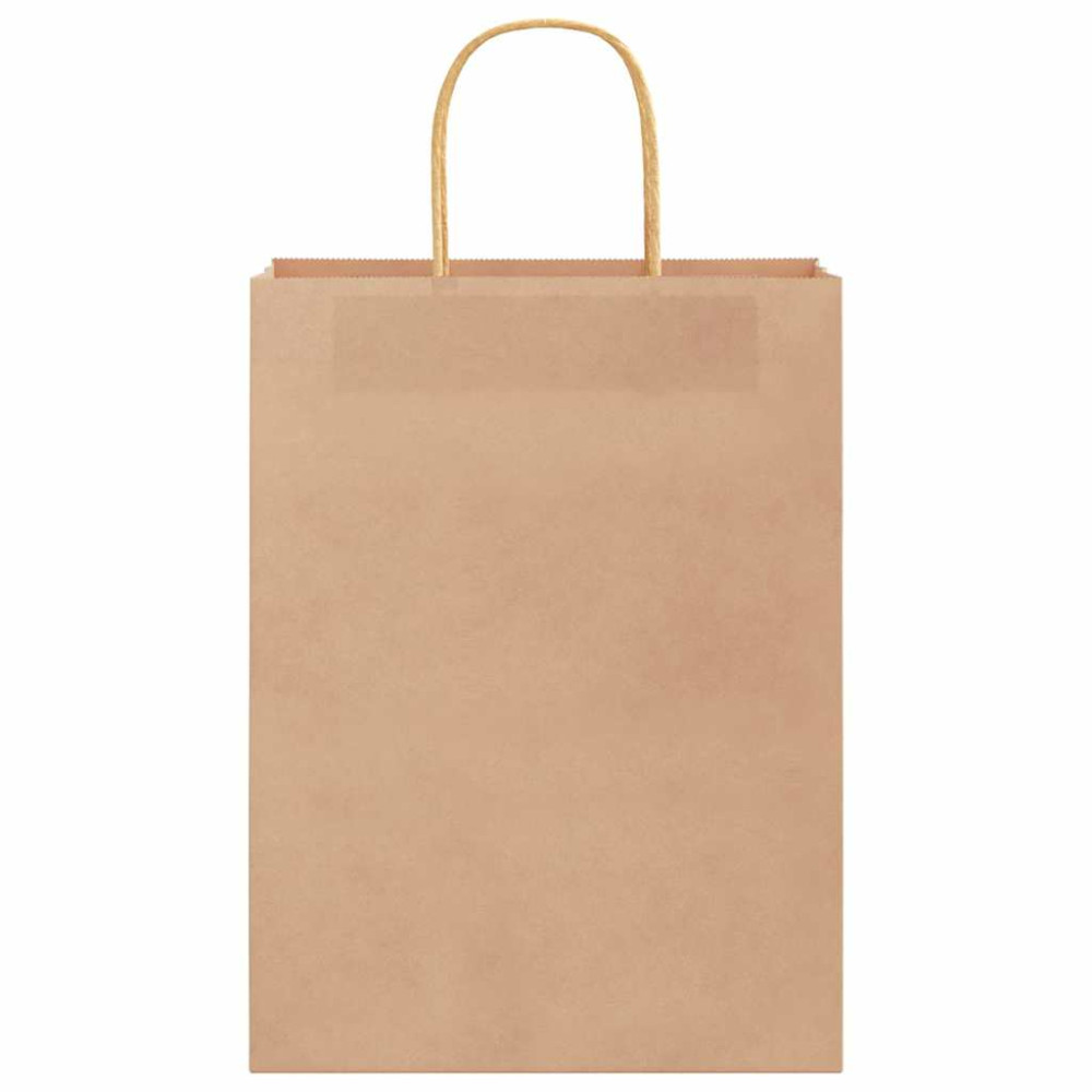 Produktbild för Papperspåsar 250 st med handtag brun 26x12x35 cm