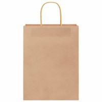 Produktbild för Papperspåsar 250 st med handtag brun 26x12x35 cm