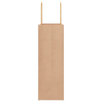 Produktbild för Papperspåsar 250 st med handtag brun 26x12x35 cm