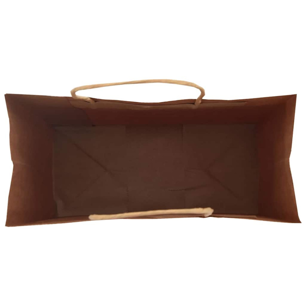 Produktbild för Papperspåsar 250 st med handtag brun 26x12x35 cm