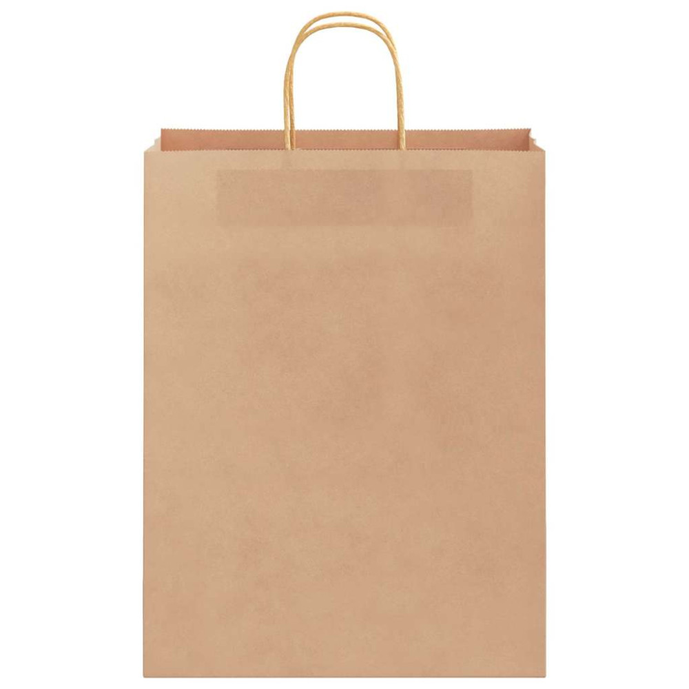 Produktbild för Papperspåsar 250 st med handtag brun 32x12x42 cm