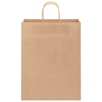 Produktbild för Papperspåsar 250 st med handtag brun 32x12x42 cm