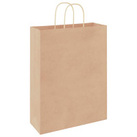 Produktbild för Papperspåsar 250 st med handtag brun 32x12x42 cm