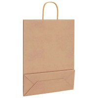 Produktbild för Papperspåsar 250 st med handtag brun 32x12x42 cm