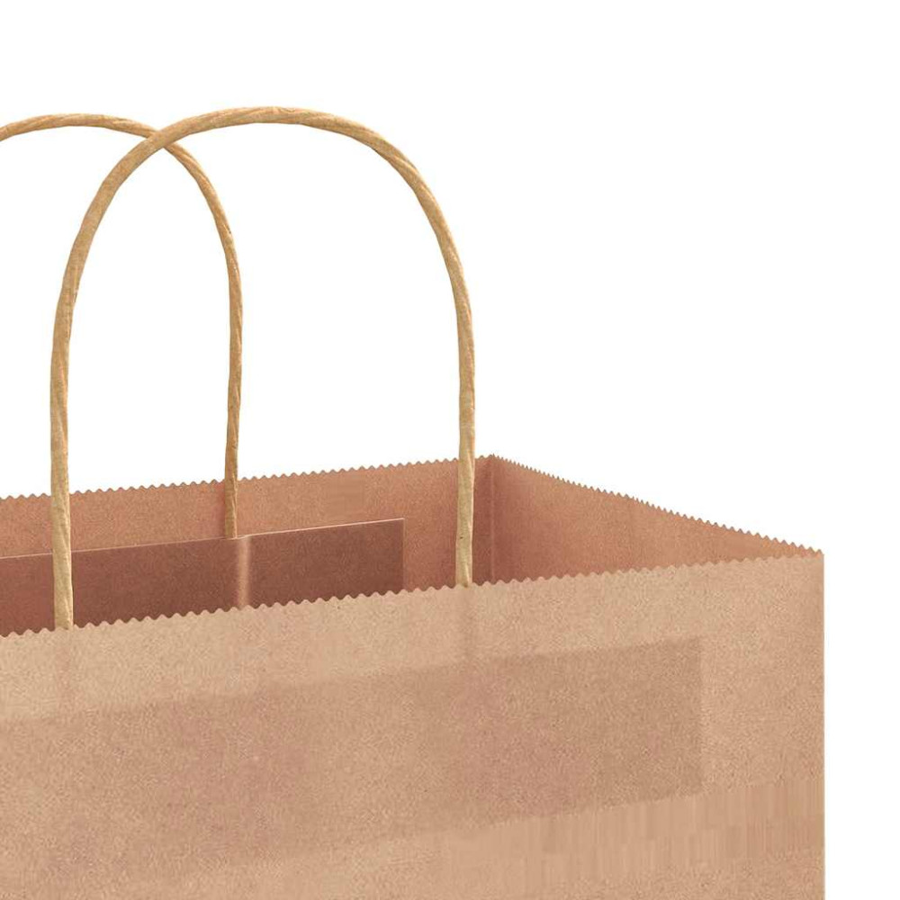 Produktbild för Papperspåsar 250 st med handtag brun 32x12x42 cm