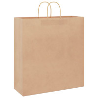 Produktbild för Papperspåsar 250 st med handtag brun 45x17x48 cm