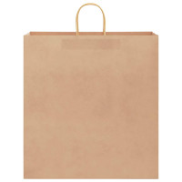 Produktbild för Papperspåsar 250 st med handtag brun 45x17x48 cm