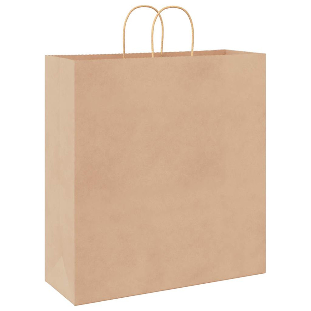Produktbild för Papperspåsar 250 st med handtag brun 45x17x48 cm