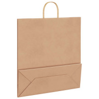 Produktbild för Papperspåsar 250 st med handtag brun 45x17x48 cm