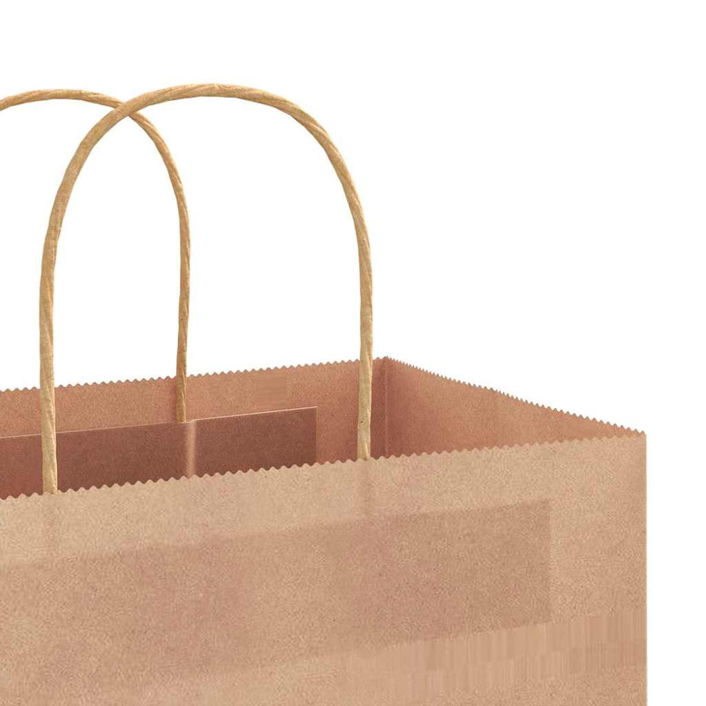 Produktbild för Papperspåsar 250 st med handtag brun 45x17x48 cm