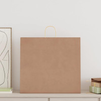 Produktbild för Papperspåsar 250 st med handtag brun 54x15x49 cm