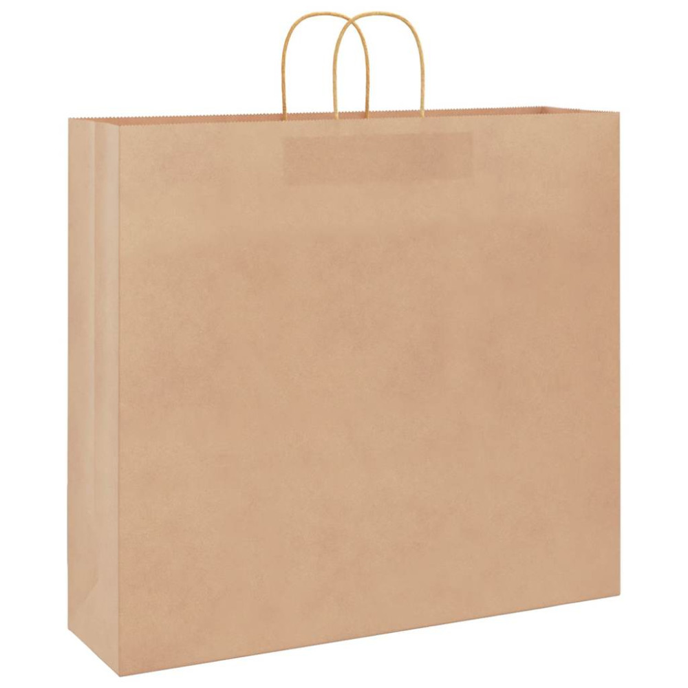 Produktbild för Papperspåsar 250 st med handtag brun 54x15x49 cm