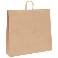 Produktbild för Papperspåsar 250 st med handtag brun 54x15x49 cm