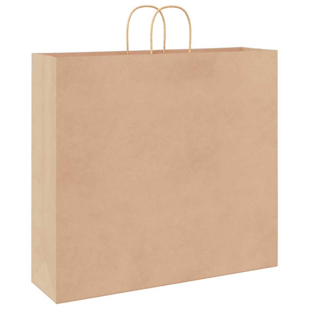 Produktbild för Papperspåsar 250 st med handtag brun 54x15x49 cm
