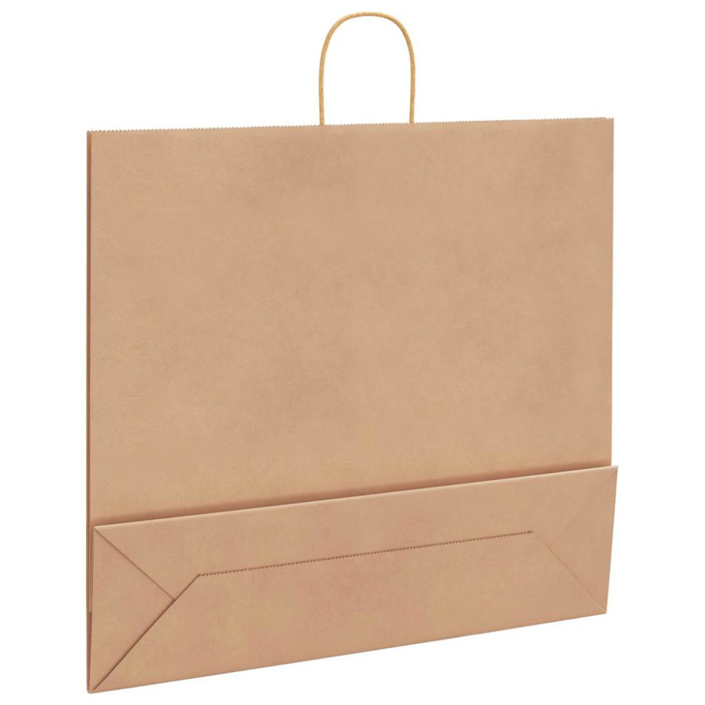 Produktbild för Papperspåsar 250 st med handtag brun 54x15x49 cm