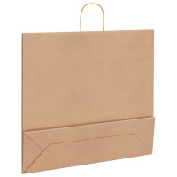 Produktbild för Papperspåsar 250 st med handtag brun 54x15x49 cm