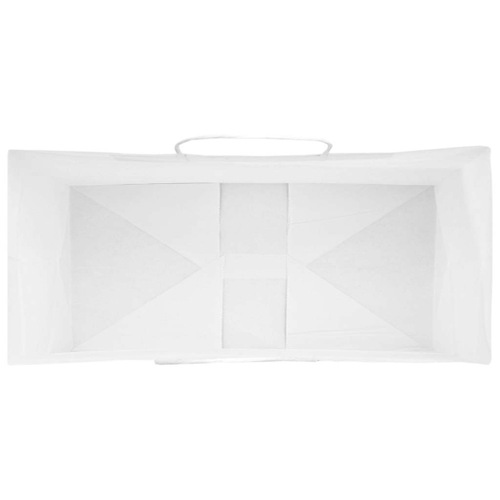 Produktbild för Papperspåsar 50 st med handtag vit 26x12x35 cm