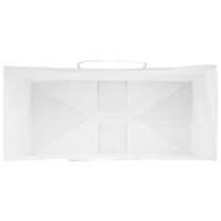 Produktbild för Papperspåsar 50 st med handtag vit 26x12x35 cm